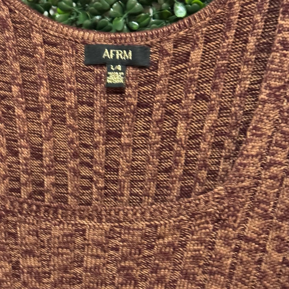 AFRM Skye Cutout Ribbed-Knit Midi Dress in MARLED PORT ROYALE - Picture 8 of 11